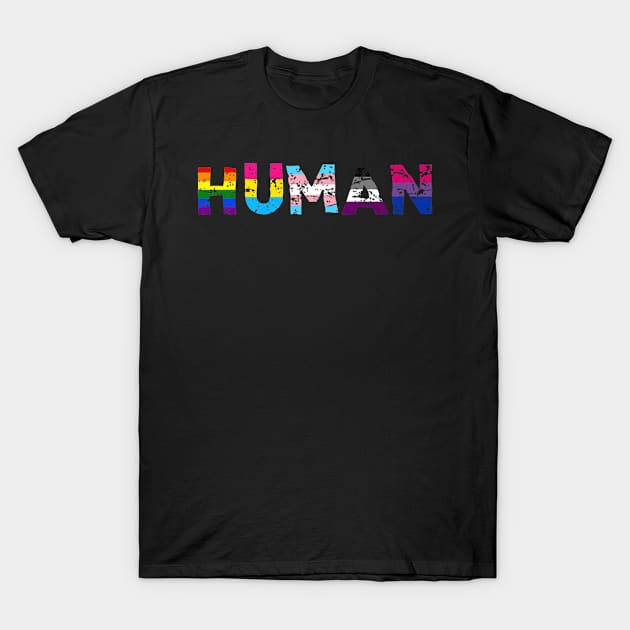 Human with Sexuality Flags Gift LGBT Pride T-Shirt by PayneShop